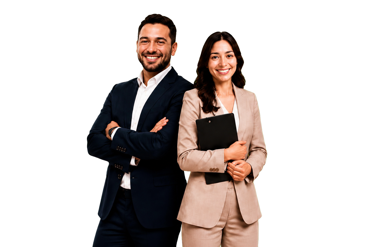 Two smiling hiring professionals